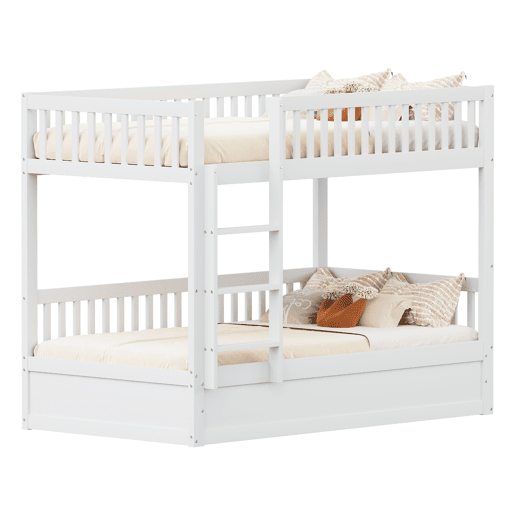 Cama beliche infantil 90*200 cm - Sistema hidráulico de arrumação, resistente e duradouro - Branco