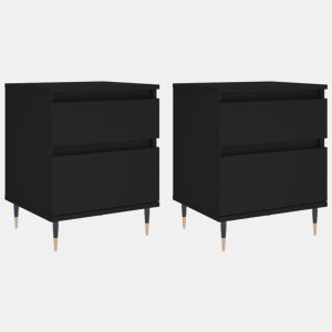 Lote de 2 Mesas De Cabeceira - Mesinhas De Cabeceira 40x35x50 cm derivados de madeira preto