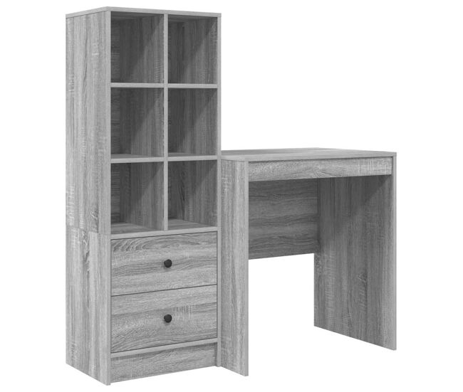 Escritorio - mesa de ordenador con almacenamiento 2 pcs gris sonoma 70 x 50 x 76 cm