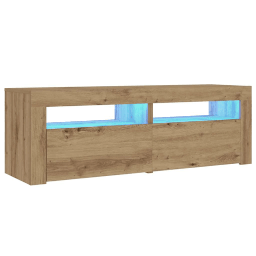 Lote de 2 Mesas De Cabeceira - Mesinhas De Cabeceira c LEDs 60x35x40 cm carvalho artesanal