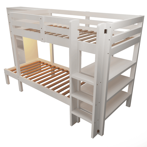 Beliche de madera maciza 90x200cm com luz led,branco