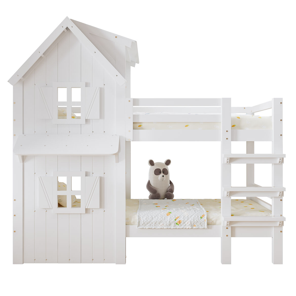 litera infantil de madera de pino 90x200cmblanco