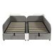 2 camas con almacenaje de terciopelo 2 camas con almacenaje de terciopelo Gris