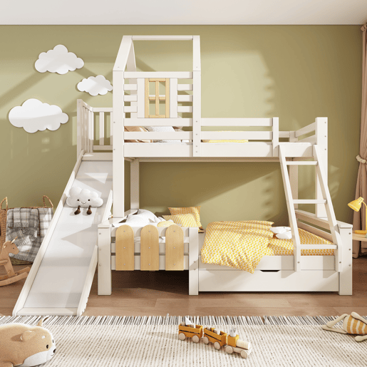 Beliche de madera maciza 140x200(90x200)cm,branco Beliche de madera maciza 140x200(90x200)cm,branco