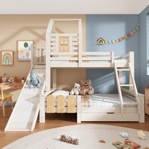 Beliche de madera maciza 140x200(90x200)cm,branco Beliche de madera maciza 140x200(90x200)cm,branco