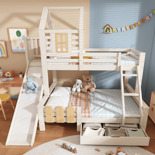 Beliche de madera maciza 140x200(90x200)cm,branco Beliche de madera maciza 140x200(90x200)cm,branco
