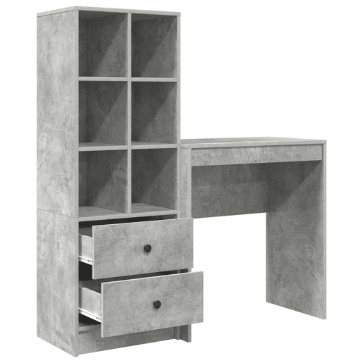 Secretária Escrivaninha de computador - com Armazenamento 2 pcs Cinzento 70 x 40 x 76 cm Secretária Escrivaninha de computador - com Armazenamento 2 pcs Cinzento 70 x 40 x 76 cm