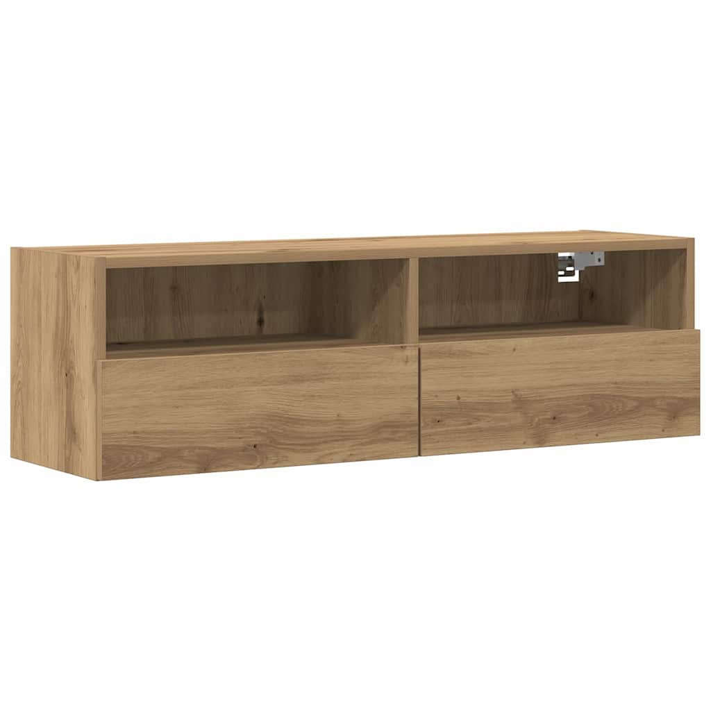 mueble de tv montado en la pared roble artisan 100 x 30 x 30 cm