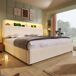 Cama con almacenaje de terciopelo 165x211 Cama con almacenaje de terciopelo 165x211 Beige