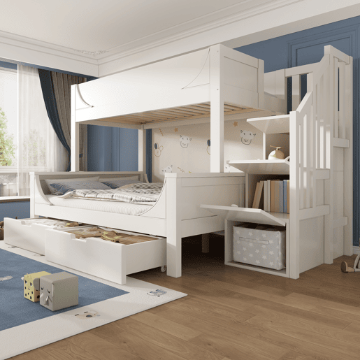 Beliche de madera maciza 140x200(90x200)cm,branco