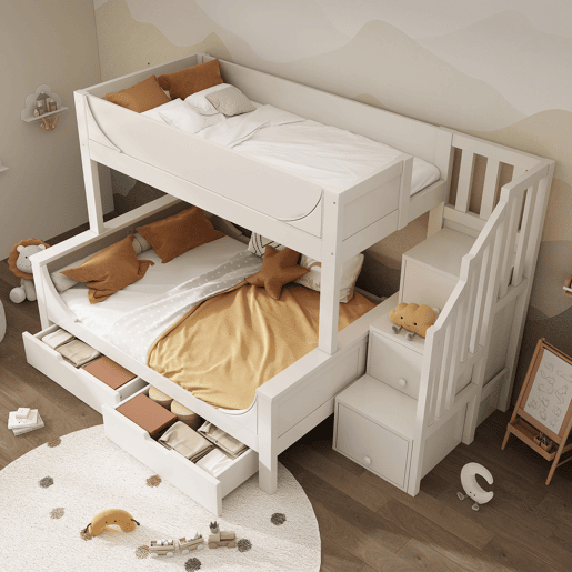 Beliche de madera maciza 140x200(90x200)cm,branco