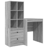 Secretária Escrivaninha de computador - com Armazenamento 2 pcs Sonoma cinzento 60 x 50 x 76 cm