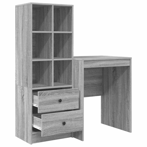 Secretária Escrivaninha de computador - com Armazenamento 2 pcs Sonoma cinzento 60 x 50 x 76 cm Secretária Escrivaninha de computador - com Armazenamento 2 pcs Sonoma cinzento 60 x 50 x 76 cm