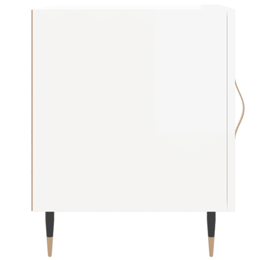 Lote de 2 Mesas De Cabeceira - Mesinhas De Cabeceira 40x40x50cm deriv. madeira branco brilhante