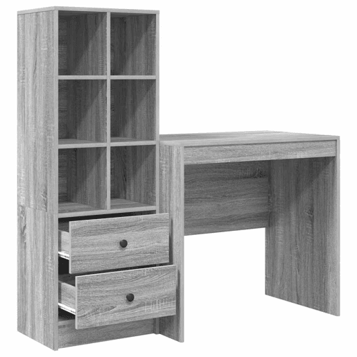Secretária Escrivaninha de computador - com Armazenamento 2 pcs Sonoma cinzento 80 x 50 x 76 cm Secretária Escrivaninha de computador - com Armazenamento 2 pcs Sonoma cinzento 80 x 50 x 76 cm