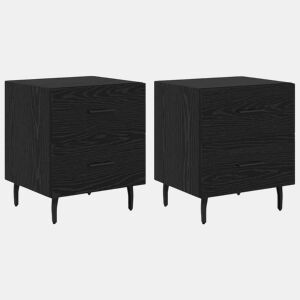 Lote de 2 Mesa De Cabeceira - Mesinha De Cabeceira Carvalho preto 40 x 35 x 47,5 cm