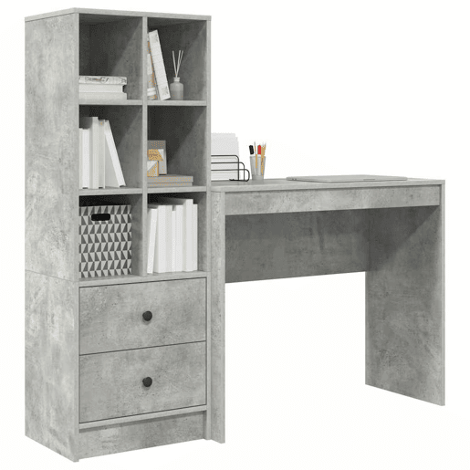Secretária Escrivaninha de computador - com Armazenamento 2 pcs Cinzento 90 x 40 x 76 cm Secretária Escrivaninha de computador - com Armazenamento 2 pcs Cinzento 90 x 40 x 76 cm