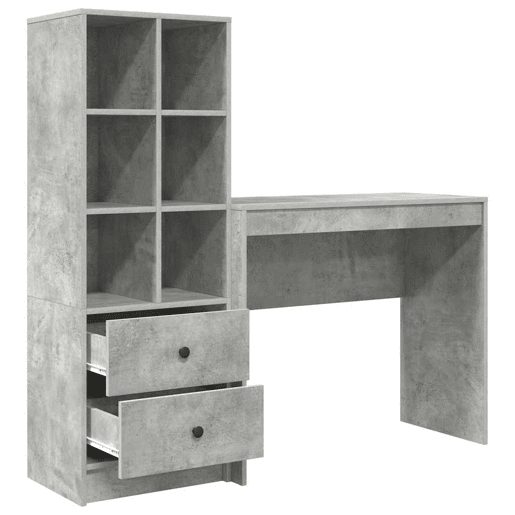 Secretária Escrivaninha de computador - com Armazenamento 2 pcs Cinzento 90 x 40 x 76 cm Secretária Escrivaninha de computador - com Armazenamento 2 pcs Cinzento 90 x 40 x 76 cm