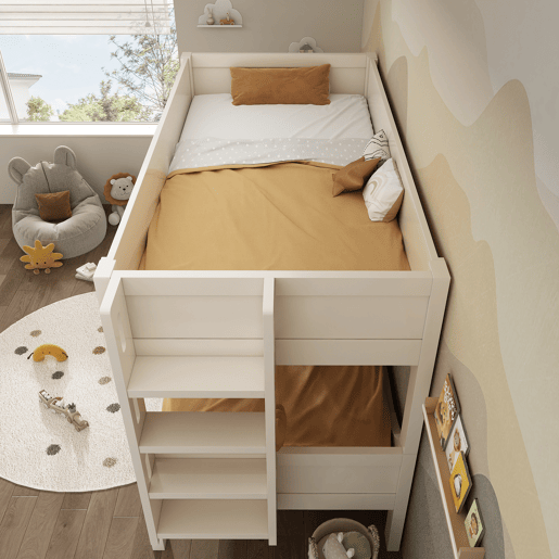 Beliche de madera maciza 90x200cm,branco