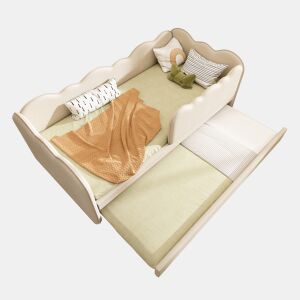 Cama gavetão de linho 90x190cm,bege