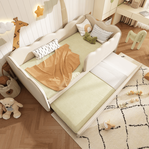 Cama gavetão de linho 90x190cm,bege
