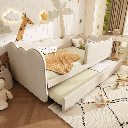 Cama gavetão de linho 90x190cm,bege