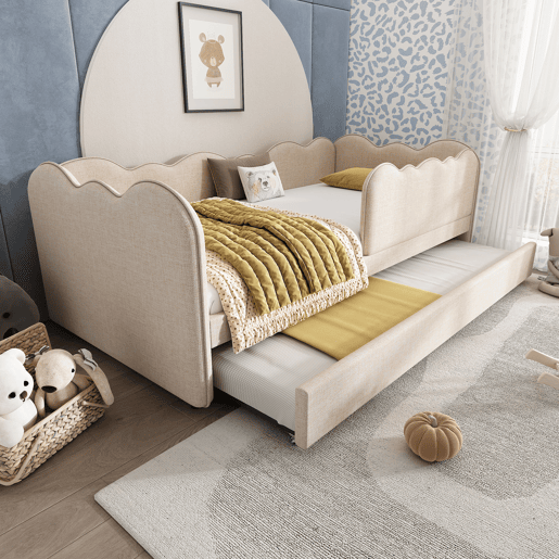 Cama gavetão de linho 90x190cm,bege
