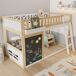 Cama alta de madera de pino Cama alta de madera de pino Natural/ Blanco