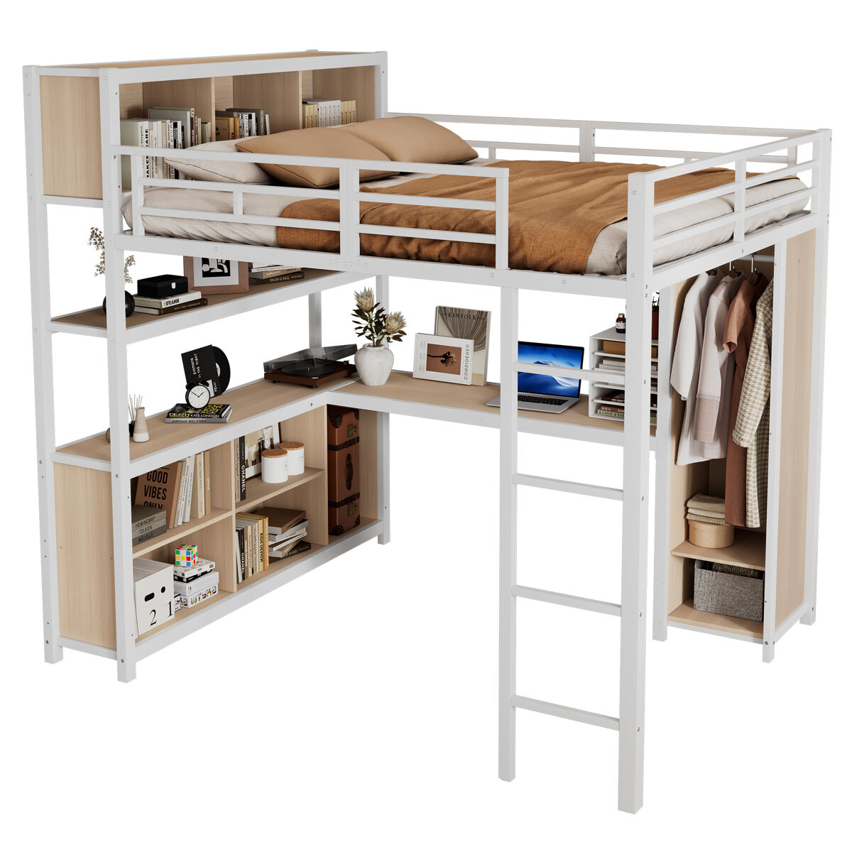 Cama alta de metal 144x234