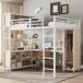 Cama alta de metal 144x234 Cama alta de metal 144x234 Blanco