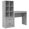 Secretária Escrivaninha de computador - com Armazenamento 2 pcs Sonoma cinzento 80 x 40 x 76 cm