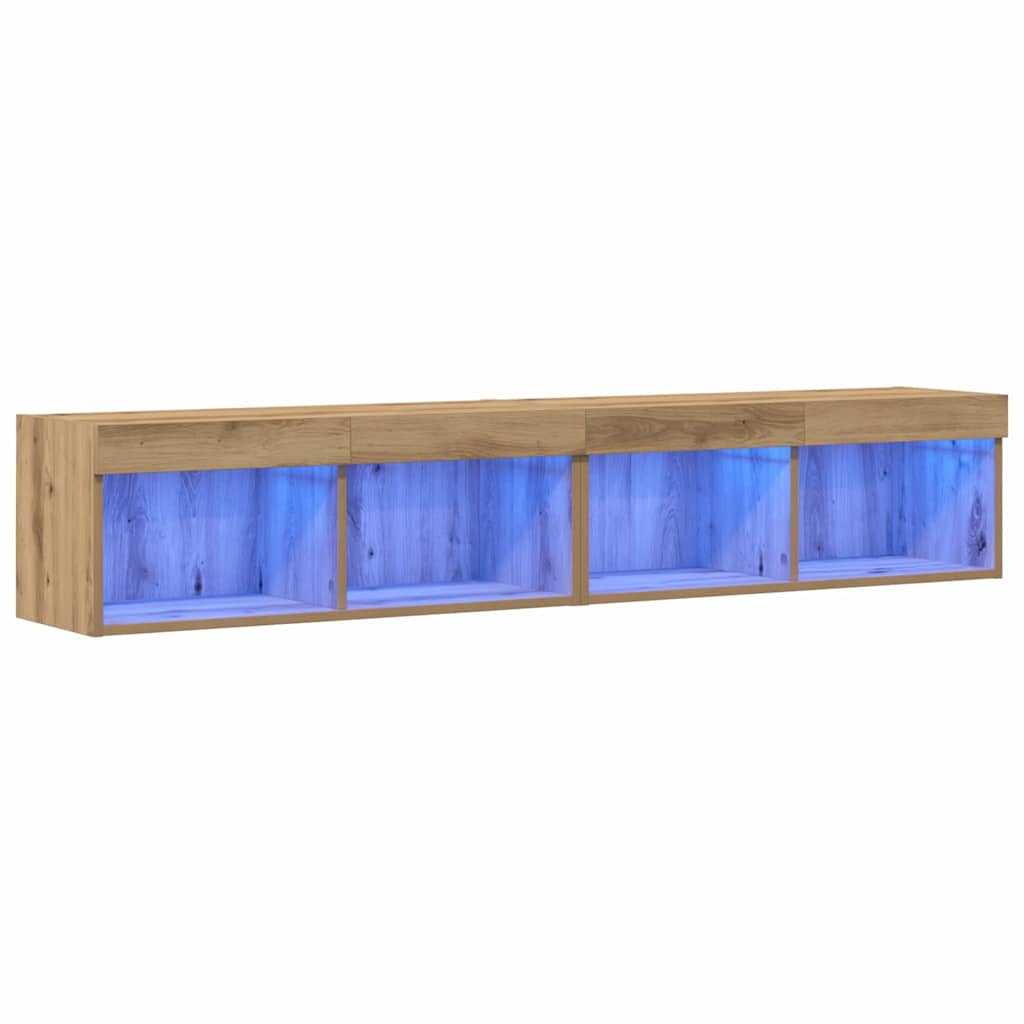 gabinete de tv 2 pcs roble artesanal 80 x 30 x 30 cm