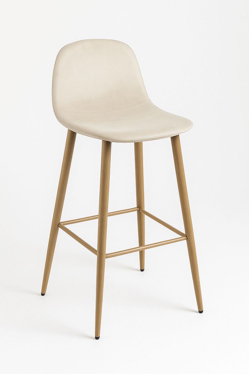 Pack 6 taburetes teok terciopelo - beige