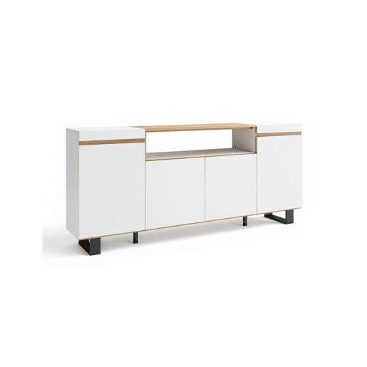 Aparador Kavos Up Blanco - Roble Nude 203 x 87 x 34,6 cm