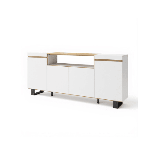 Aparador Kavos Up Blanco - Roble Nude 203 x 87 x 34,6 cm