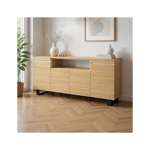 Aparador Kavos Up Roble Nude - Blanco 203 x 87 x 34,6 cm