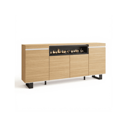 Aparador Kavos Up Lareira Roble Nude - Blanco 203 x 87 x 34,6 cm
