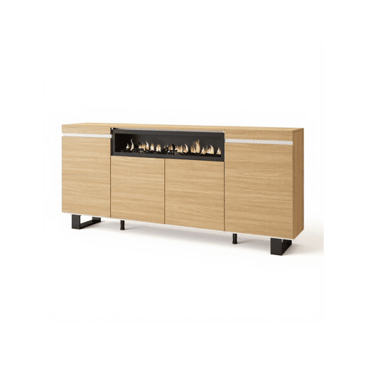 Aparador Kavos Up Lareira Roble Nude - Blanco 203 x 87 x 34,6 cm