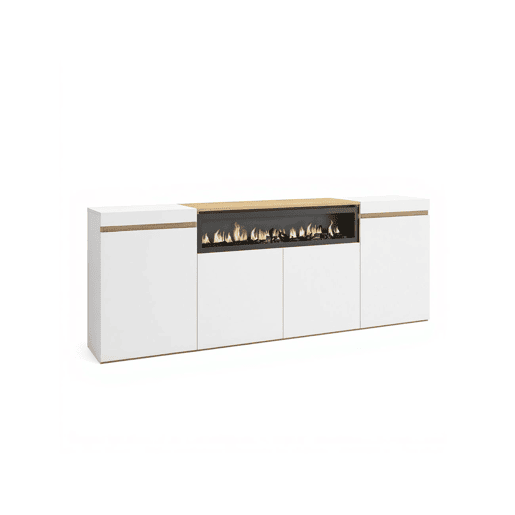 Aparador Kavos Lareira Blanco - Roble Nude 203 x 75 x 34,6 cm