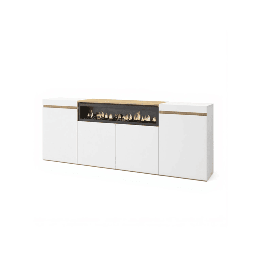 Aparador Kavos Lareira Blanco - Roble Nude 203 x 75 x 34,6 cm