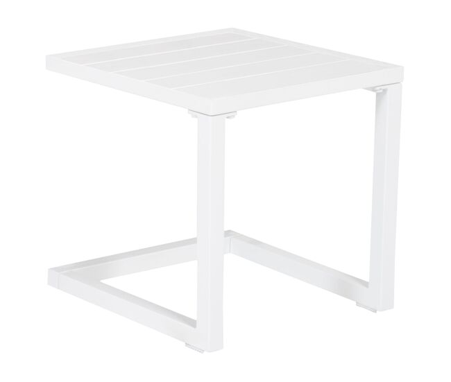 Mesa auxiliar barbados de aluminio blanco