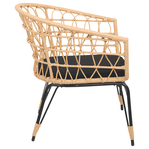Conjunto de 2 cadeirões de rotim sintético com almofadas AIKO