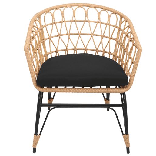 Conjunto de 2 cadeirões de rotim sintético com almofadas AIKO