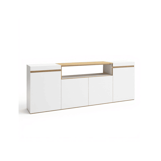 Aparador Kavos Blanco - Roble Nude 203 x 75 x 34,6 cm
