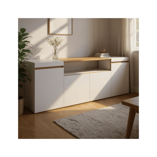 Aparador Kavos Blanco - Roble Nude 203 x 75 x 34,6 cm