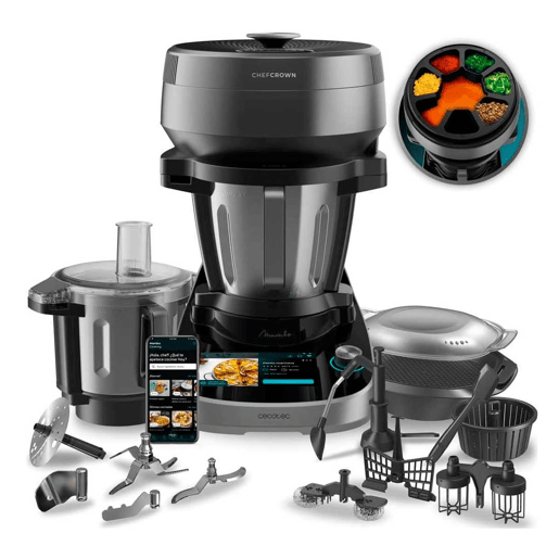 Cecotec Robô de cozinha multifunções com distribuidor de alimentos.