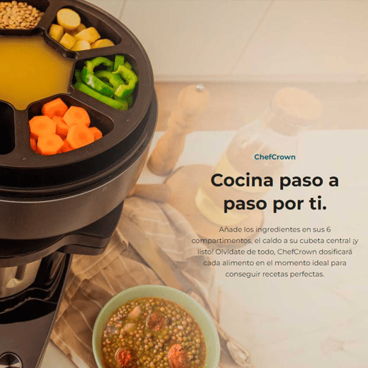 Cecotec Robô de cozinha multifunções com distribuidor de alimentos.