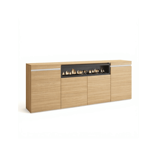 Aparador Kavos Lareira Roble Nude - Blanco 203 x 75 x 34,6 cm