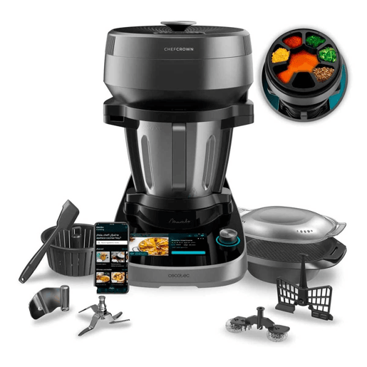 Cecotec Robô de cozinha multifunções com distribuidor de alimentos.