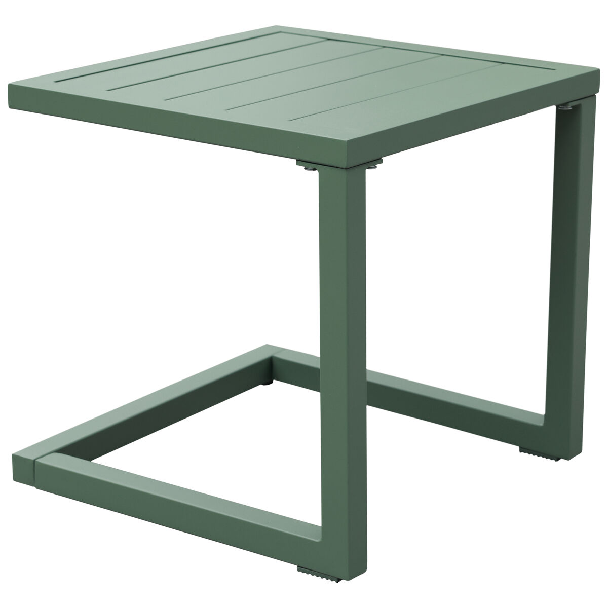 Mesa auxiliar barbados de aluminio verde salvia